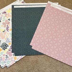Close to My Heart x7277b “Sawyer” Floral and Pattern Scrapbook Paper Set